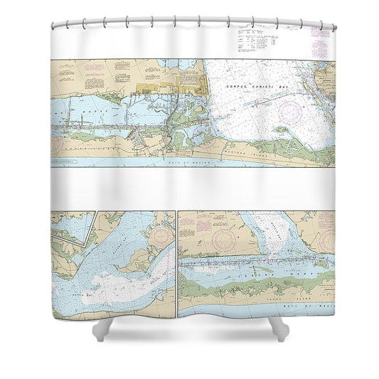 Nautical Chart 11308 Intracoastal Waterway Redfish Bay Middle Ground Shower Curtain