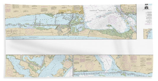 Nautical Chart-11308 Intracoastal Waterway Redfish Bay-middle Ground - Bath Towel