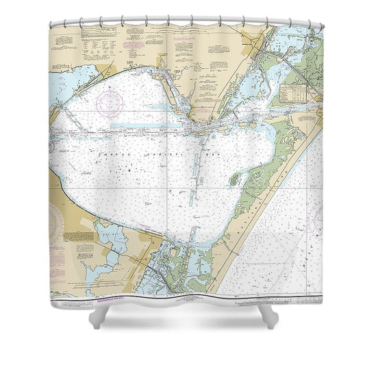 Nautical Chart 11309 Corpus Christi Bay Shower Curtain