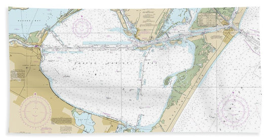 Nautical Chart-11309 Corpus Christi Bay - Bath Towel