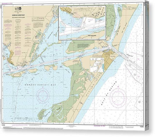 Nautical Chart-11312 Corpus Christi Bay - Port Aransas-Port Ingleside Canvas Print
