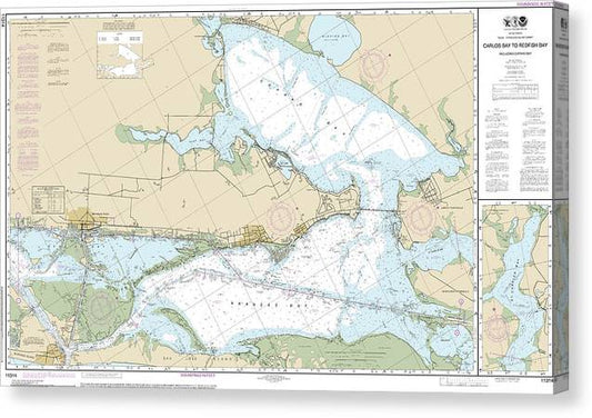 Nautical Chart-11314 Intracoastal Waterway Carlos Bay-Redfish Bay, Including Copano Bay Canvas Print