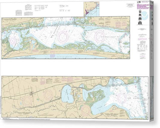 Nautical Chart-11315 Intracoastal Waterway Espiritu Santo Bay-Carlos Bay Including San Antonio Bay-Victoria Barge Canal Canvas Print