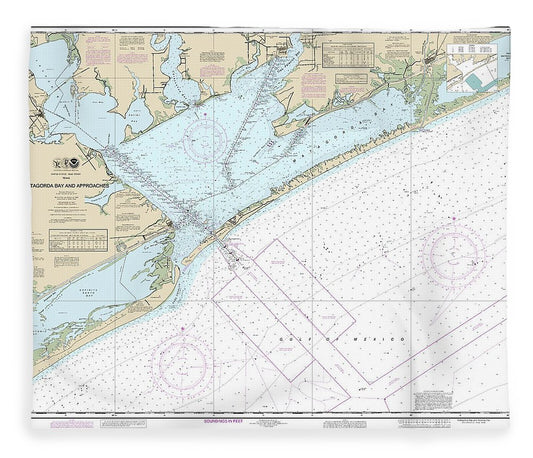 Nautical Chart 11316 Matagorda Bay Approaches Blanket