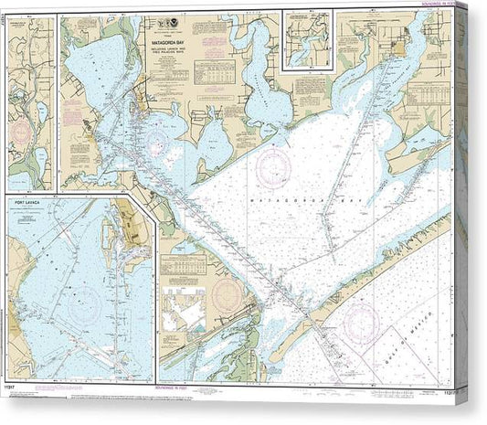 Nautical Chart-11317 Matagorda Bay Including Lavaca-Tres Palacios Bays, Port Lavaca, Continuation-Lavaca River, Continuation-Tres Palacios Bay Canvas Print