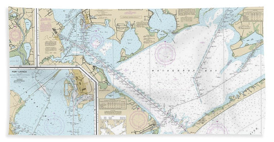 Nautical Chart-11317 Matagorda Bay Including Lavaca-tres Palacios Bays, Port Lavaca, Continuation-lavaca River, Continuation-tres Palacios Bay - Bath Towel