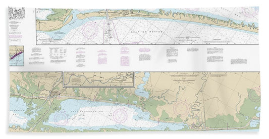 Nautical Chart-11319 Intracoastal Waterway Cedar Lakes-espiritu Santo Bay - Bath Towel
