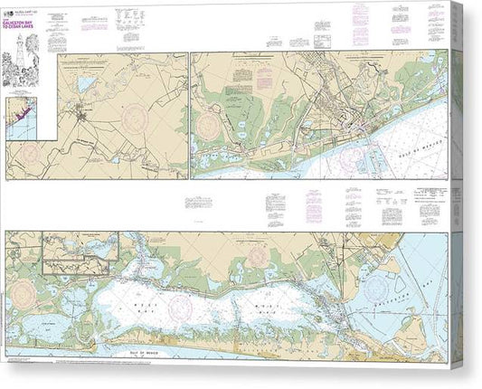 Nautical Chart-11322 Intracoastal Waterway Galveston Bay-Cedar Lakes Canvas Print