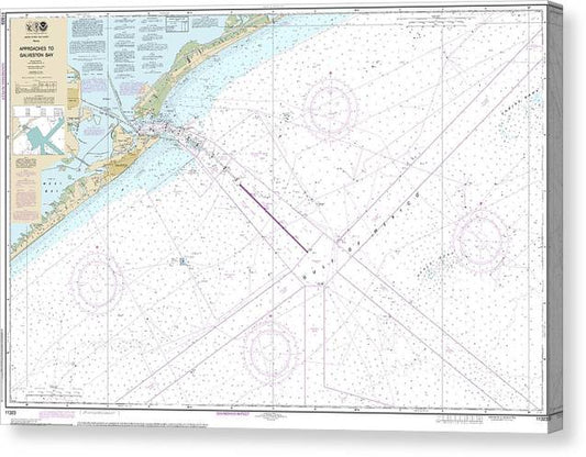 Nautical Chart-11323 Approaches-Galveston Bay Canvas Print