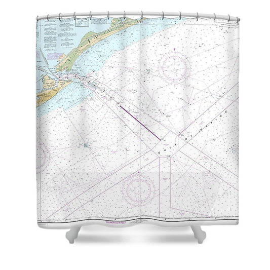 Nautical Chart 11323 Approaches Galveston Bay Shower Curtain