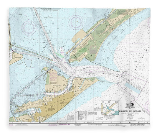 Nautical Chart 11324 Galveston Bay Entrance Galveston Texas City Harbors Blanket