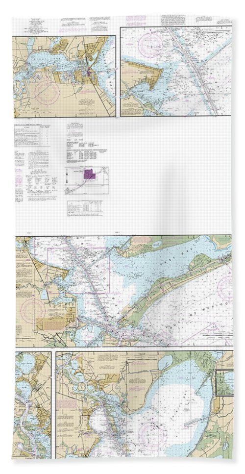 Nautical Chart-11326 Galveston Bay - Bath Towel