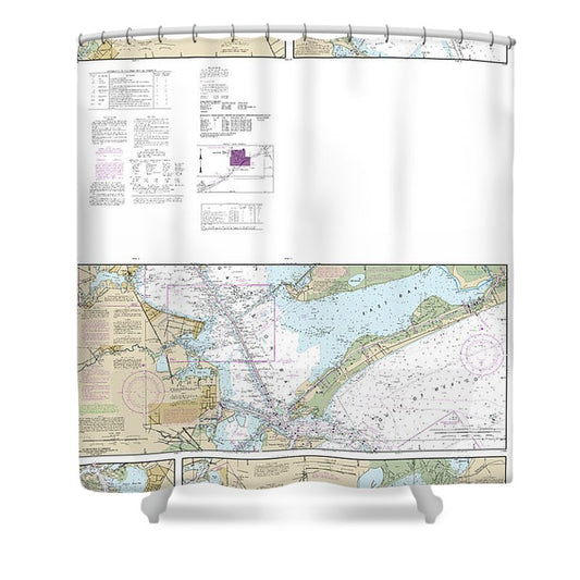 Nautical Chart 11326 Galveston Bay Shower Curtain