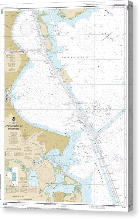 Nautical Chart-11327 Upper Galveston Bay-Houston Ship Channel-Dollar Pt-Atkinson Canvas Print