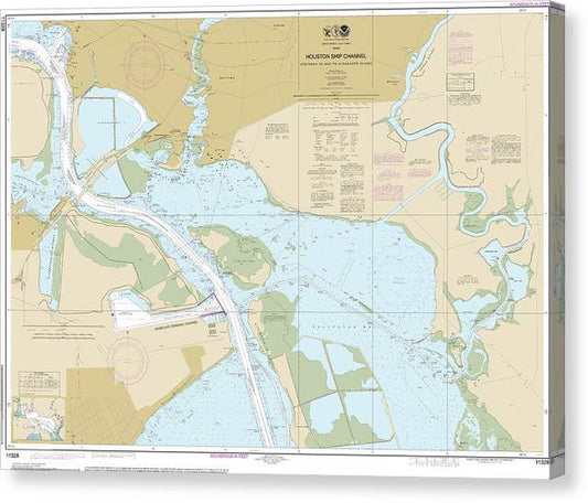 Nautical Chart-11328 Houston Ship Channel Atkinson Island-Alexander Island Canvas Print