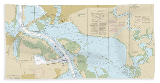 Nautical Chart-11328 Houston Ship Channel Atkinson Island-alexander Island - Bath Towel