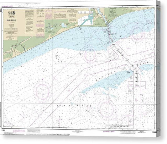 Nautical Chart-11332 Sabine Bank Canvas Print