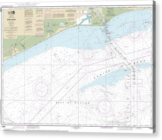 Nautical Chart-11332 Sabine Bank  Acrylic Print