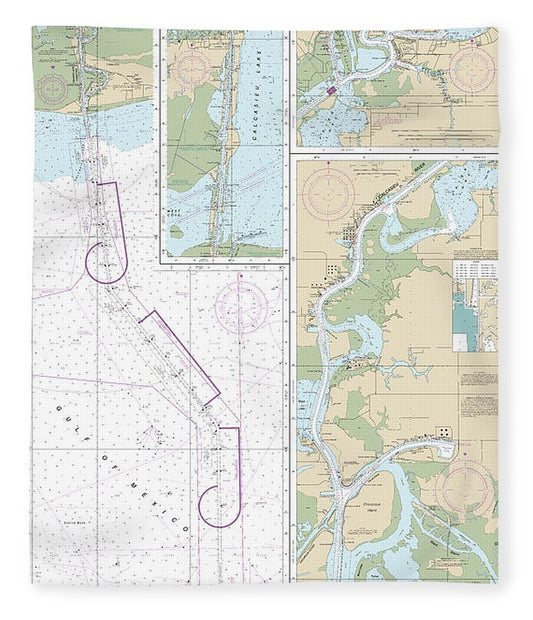 Nautical Chart 11339 Calcasieu River Approaches Blanket