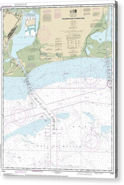 Nautical Chart-11341 Calcasieu Pass-Sabine Pass  Acrylic Print