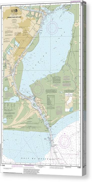 Nautical Chart-11342 Sabine Pass-Lake Canvas Print