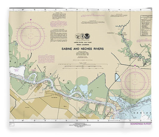 Nautical Chart 11343 Sabine Neches Rivers Blanket