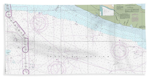 Nautical Chart-11344 Rollover Bayou-calcasieu Pass - Bath Towel