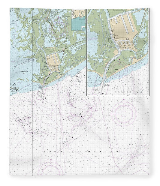 Nautical Chart 11346 Port Fourchon Approaches Blanket