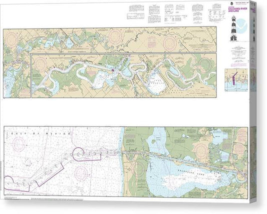 Nautical Chart-11347 Calcasieu River-Lake Canvas Print