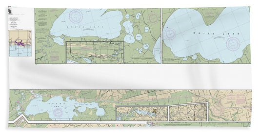 Nautical Chart-11348 Intracoastal Waterway Forked Island-ellender, Including The Mermantau River, Grand Lake-white Lake - Bath Towel