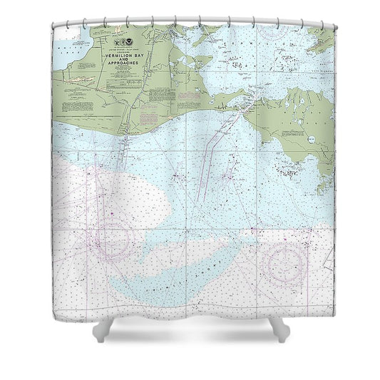 Nautical Chart 11349 Vermilion Bay Approaches Shower Curtain