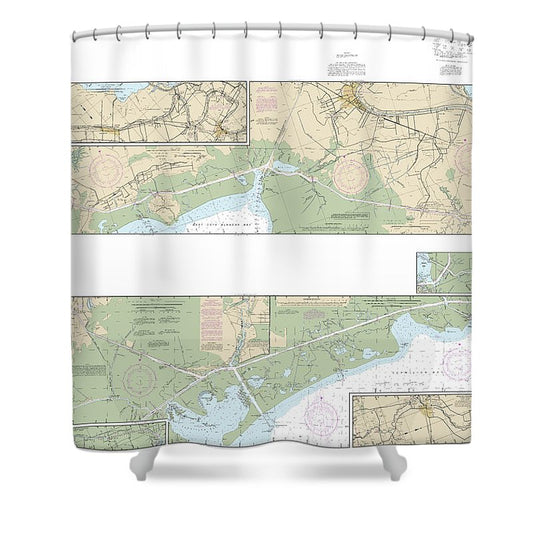 Nautical Chart 11350 Intracoastal Waterway Wax Lake Outlet Forked Island Including Bayou Teche, Vermilion River, Freshwater Bayou Shower Curtain