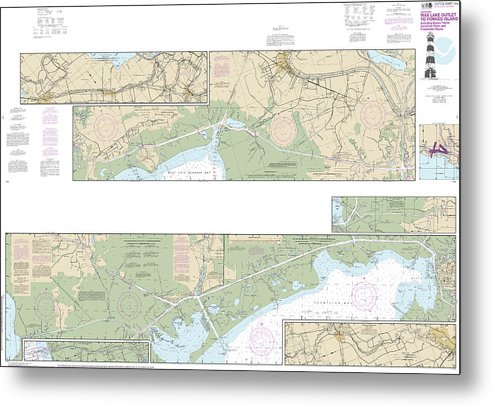 A beuatiful Metal Print of the Nautical Chart-11350 Intracoastal Waterway Wax Lake Outlet-Forked Island Including Bayou Teche, Vermilion River,-Freshwater Bayou - Metal Print by SeaKoast.  100% Guarenteed!