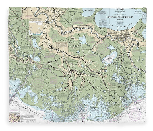 Nautical Chart 11352 Intracoastal Waterway New Orleans Calcasieu River East Section Blanket