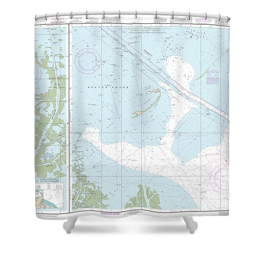 Nautical Chart 11353 Baptiste Collette Bayou Mississippi River Gulf Outlet, Baptiste Collette Bayou Extension Shower Curtain