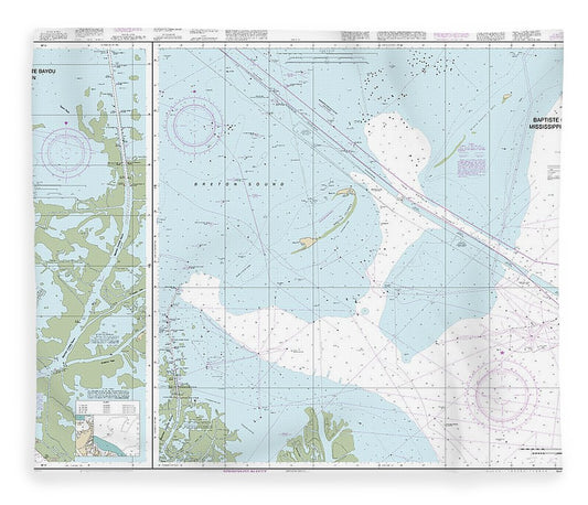 Nautical Chart 11353 Baptiste Collette Bayou Mississippi River Gulf Outlet, Baptiste Collette Bayou Extension Blanket