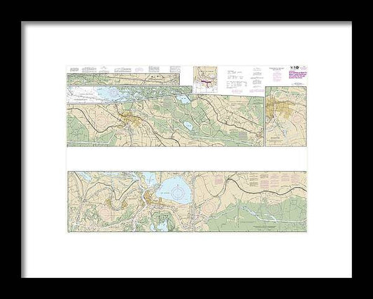 Nautical Chart-11355 Intracoastal Waterway Catahoula Bay-wax Lake Outlet Including The Houma Navigation Canal - Framed Print