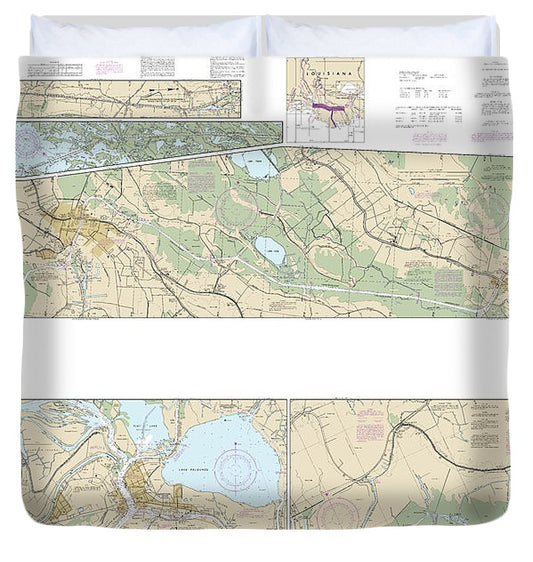 Nautical Chart 11355 Intracoastal Waterway Catahoula Bay Wax Lake Outlet Including The Houma Navigation Canal Duvet Cover