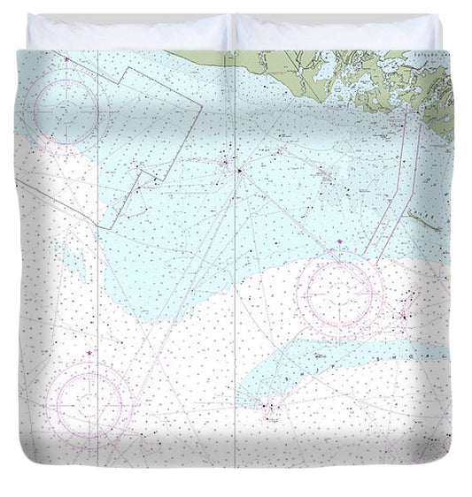 Nautical Chart 11356 Isles Dernieres Point Au Fer Duvet Cover