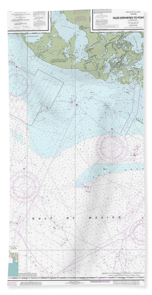 Nautical Chart-11356 Isles Dernieres-point Au Fer - Bath Towel