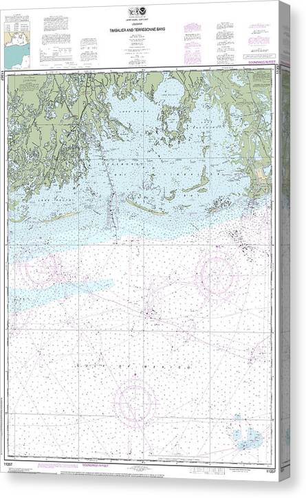 Nautical Chart-11357 Timbalier-Terrebonne Bays Canvas Print