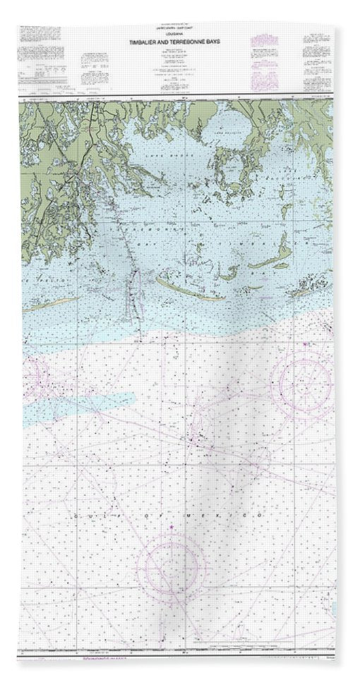 Nautical Chart-11357 Timbalier-terrebonne Bays - Bath Towel