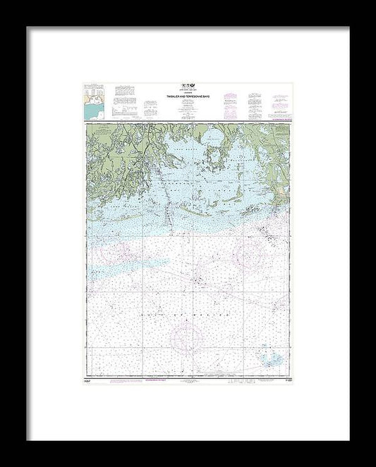 A beuatiful Framed Print of the Nautical Chart-11357 Timbalier-Terrebonne Bays by SeaKoast
