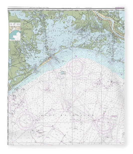 Nautical Chart 11358 Barataria Bay Approaches Blanket