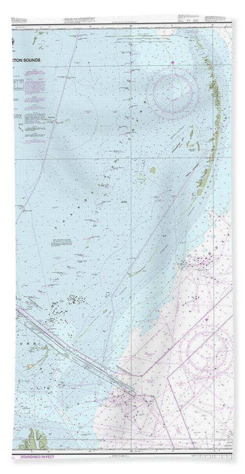 Nautical Chart-11363 Chandeleur-breton Sounds - Bath Towel