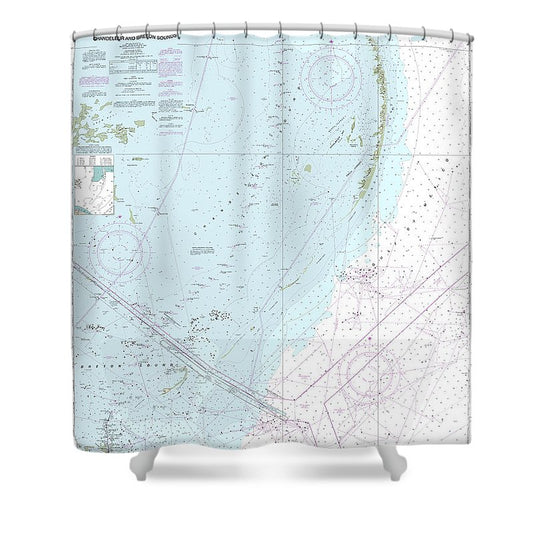 Nautical Chart 11363 Chandeleur Breton Sounds Shower Curtain