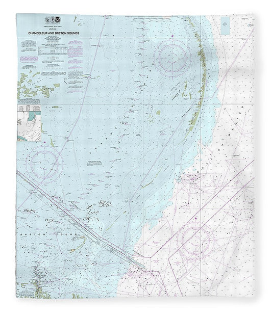 Nautical Chart 11363 Chandeleur Breton Sounds Blanket
