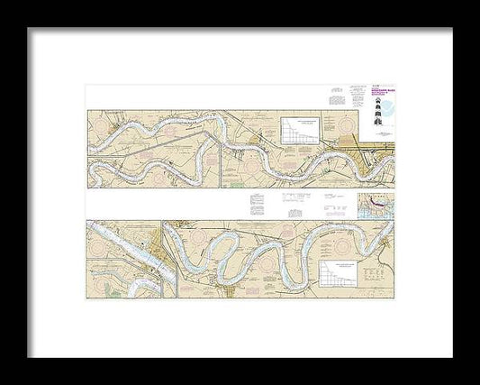 A beuatiful Framed Print of the Nautical Chart-11370 Mississippi River-New Orleans-Baton Rouge by SeaKoast