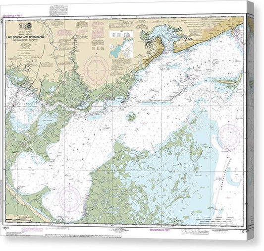 Nautical Chart-11371 Lake Borgne-Approaches Cat Island-Point Aux Herbes Canvas Print