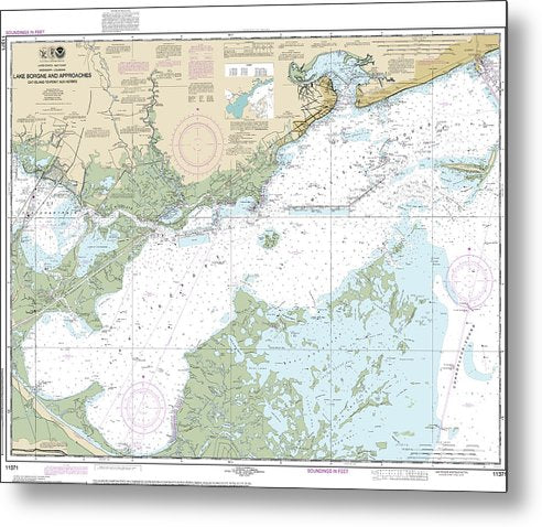 A beuatiful Metal Print of the Nautical Chart-11371 Lake Borgne-Approaches Cat Island-Point Aux Herbes - Metal Print by SeaKoast.  100% Guarenteed!